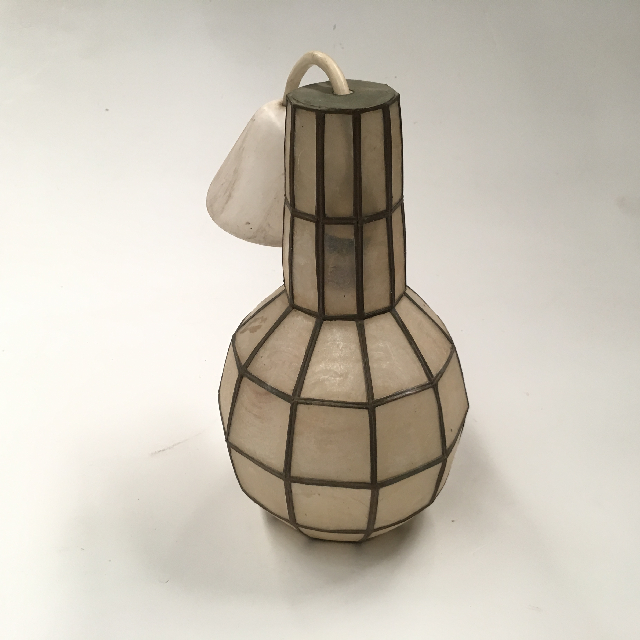 LAMPSHADE, Hanging Light - 1970s Mother of Pearl (Small Bottle)